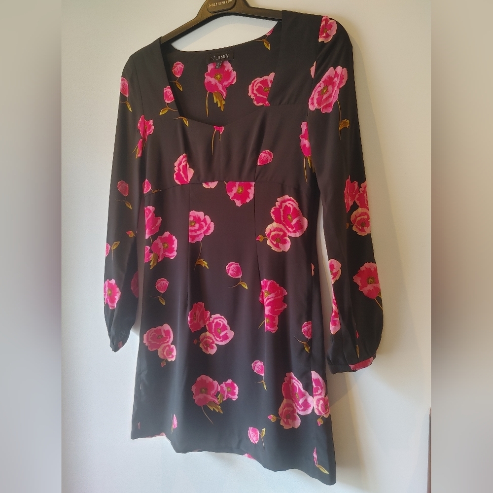 Intermix Silk Floral Mini Dress Size 0 - Picture 5 of 10